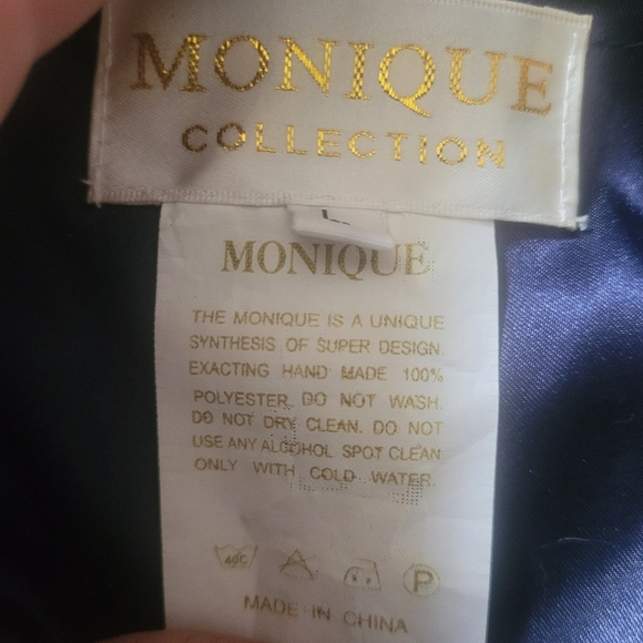 Monique Collection Vintage navy blue beaded maxi dress Size L - Picture 6 of 12